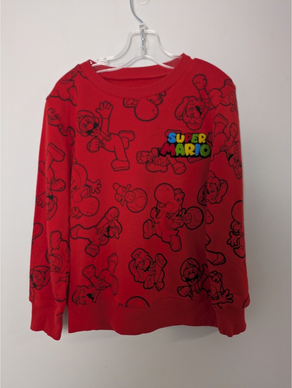 Nintendo Super Mario Bros Red Sweatshirt Size XS All Over Print Pullover